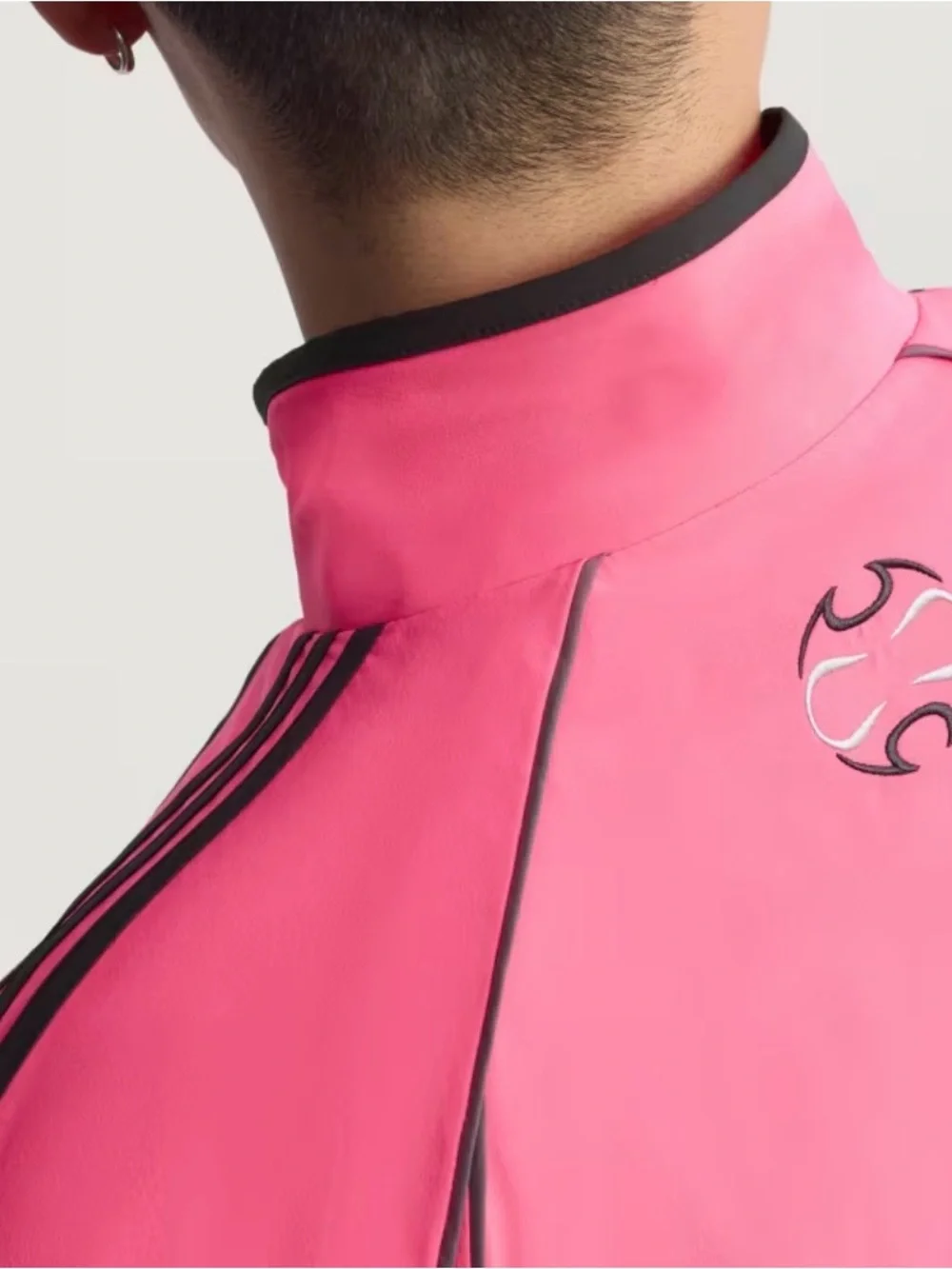 Adidas Teamgeist Adicolor Woven Full Zip Track Jacket Pink Black men’s sz M NEW!